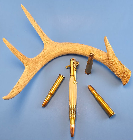 Handmade Deer Antler Bolt Action Deer Hunter Pen